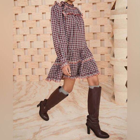 Ulla Johnson Plaid Long Sleeve Mini Dress Size 2 New Retails $425 - Picture 12 of 12